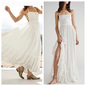 Free people endless summer extratropical smocked halter maxi gown dress